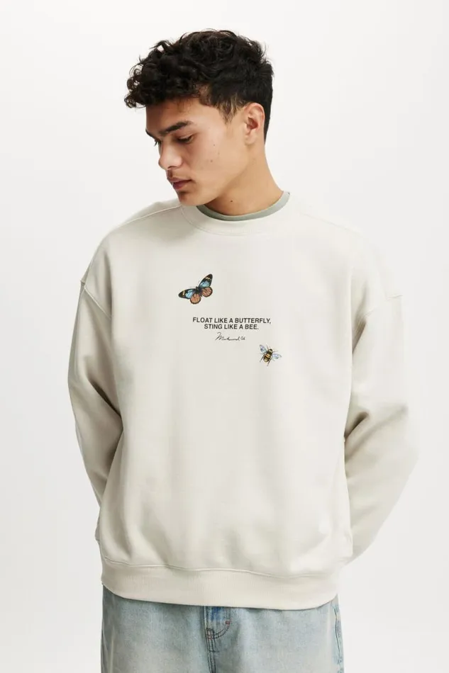 Cotton On Sweats and Hoodies Ali Box Fit Crew Sweater Lcn Ali Bonefloat Like A Butterfly 8211 Men Cotton On Sweats and Hoodies Ali Box Fit Crew Sweater Lcn Ali Bonefloat Like A Butterfly 8211 Men