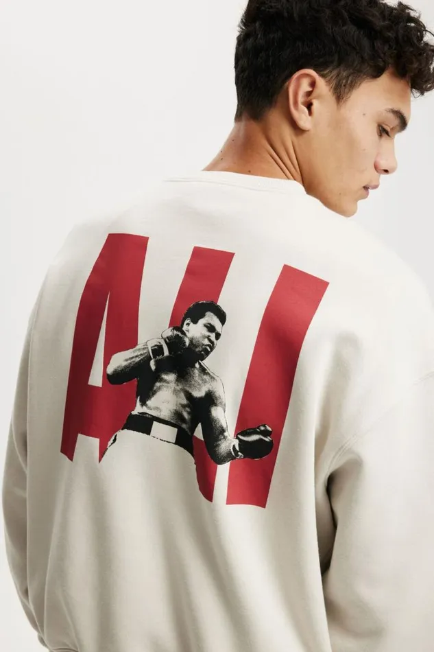Cotton On Sweats and Hoodies Ali Box Fit Crew Sweater Lcn Ali Bonefloat Like A Butterfly 8211 Men Cotton On Sweats and Hoodies Ali Box Fit Crew Sweater Lcn Ali Bonefloat Like A Butterfly 8211 Men