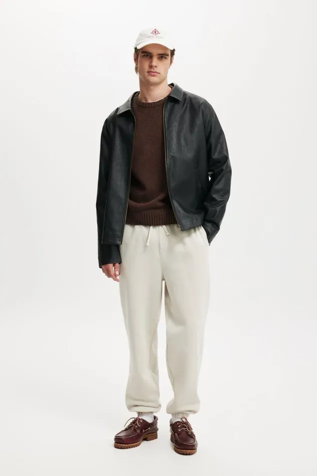 Cotton On Sweats and Hoodies Baggy Cuffed Track Pant Bone 8211 Men