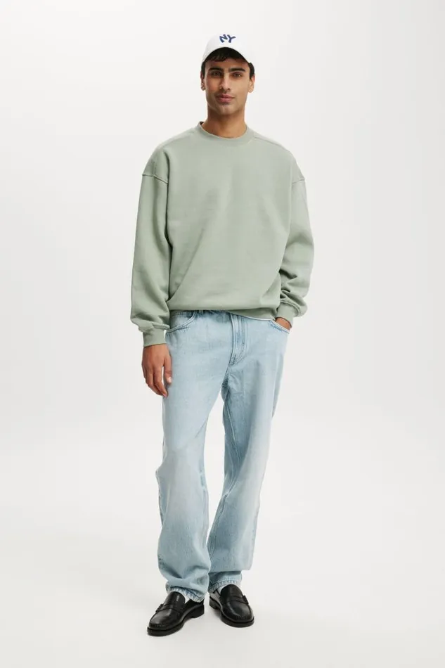 Cotton On Sweats and Hoodies Box Fit Crew Sweater Fern 8211 Men Cotton On Sweats and Hoodies Box Fit Crew Sweater Fern 8211 Men
