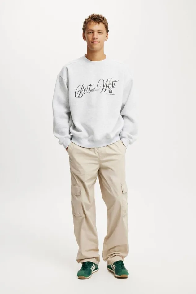 Cotton On Sweats and Hoodies Box Fit Graphic Crew Sweater Grey Marlebest In The West 8211 Men