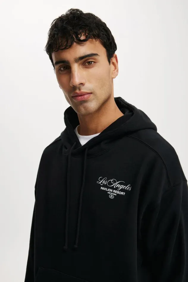 Cotton On Sweats and Hoodies Box Fit Graphic Hoodie Black Pavillion Resort 8211 Men Cotton On Sweats and Hoodies Box Fit Graphic Hoodie Black Pavillion Resort 8211 Men