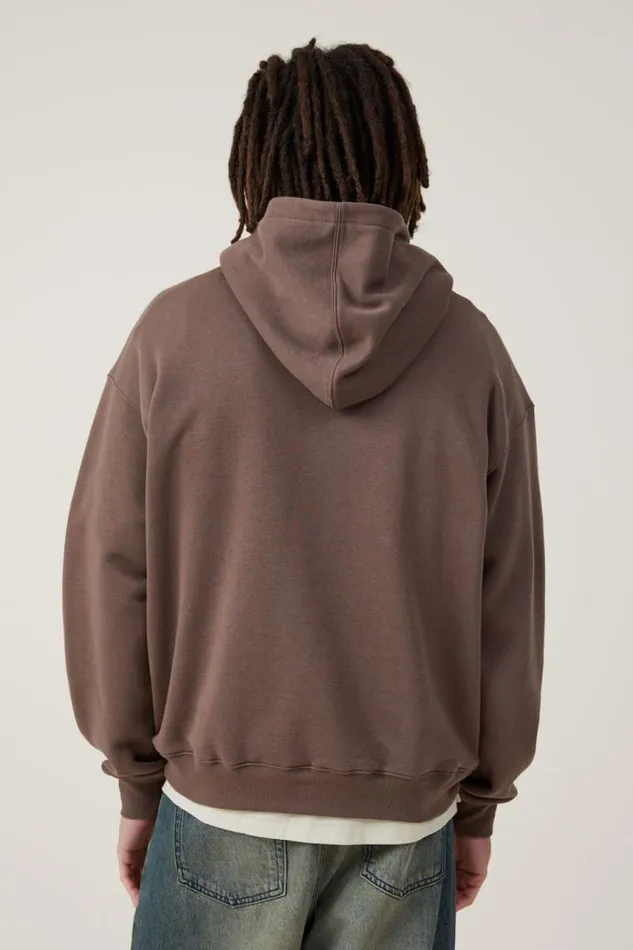 Cotton On Sweats and Hoodies Box Fit Hoodie Washed Chocolate 8211 Men Cotton On Sweats and Hoodies Box Fit Hoodie Washed Chocolate 8211 Men