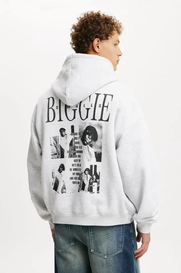 Cotton On Sweats and Hoodies Box Fit Music Hoodie Lcn Mt Grey Marlebiggie 8211 Biggie Smalls 8211 Men Cotton On Sweats and Hoodies Box Fit Music Hoodie Lcn Mt Grey Marlebiggie 8211 Biggie Smalls 8211 Men