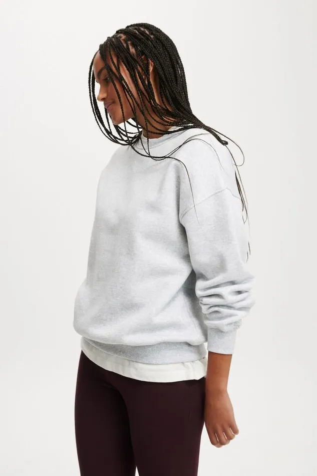 Cotton On SweatsandHoodies Classic Fleece Crew Sweatshirt Soft Grey Marle 8211 Women