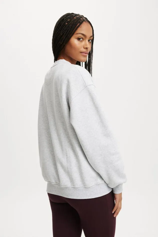 Cotton On SweatsandHoodies Classic Fleece Crew Sweatshirt Soft Grey Marle 8211 Women