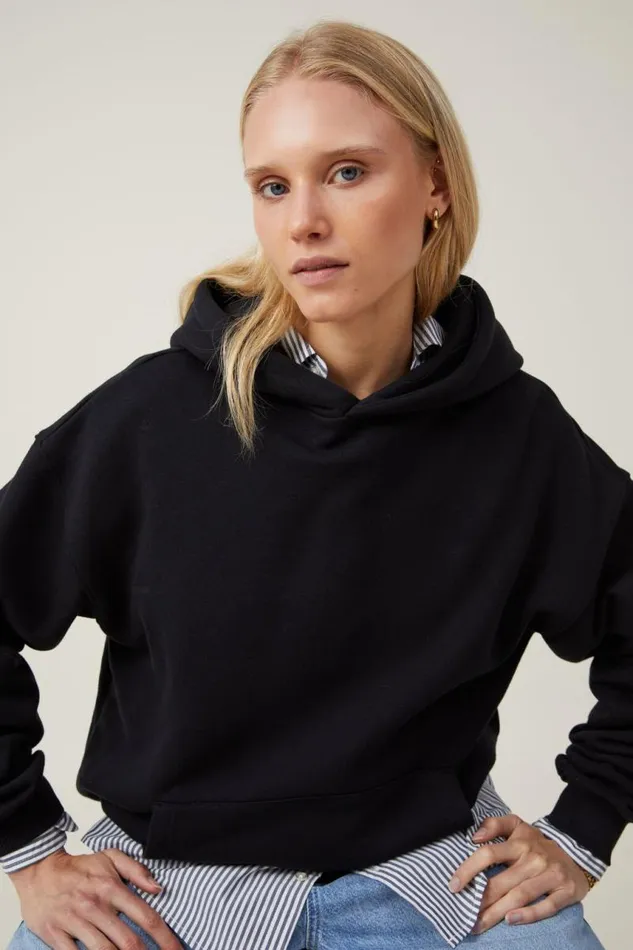 Cotton On SweatsandHoodies Classic Fleece Hoodie Black 8211 Women Cotton On SweatsandHoodies Classic Fleece Hoodie Black 8211 Women