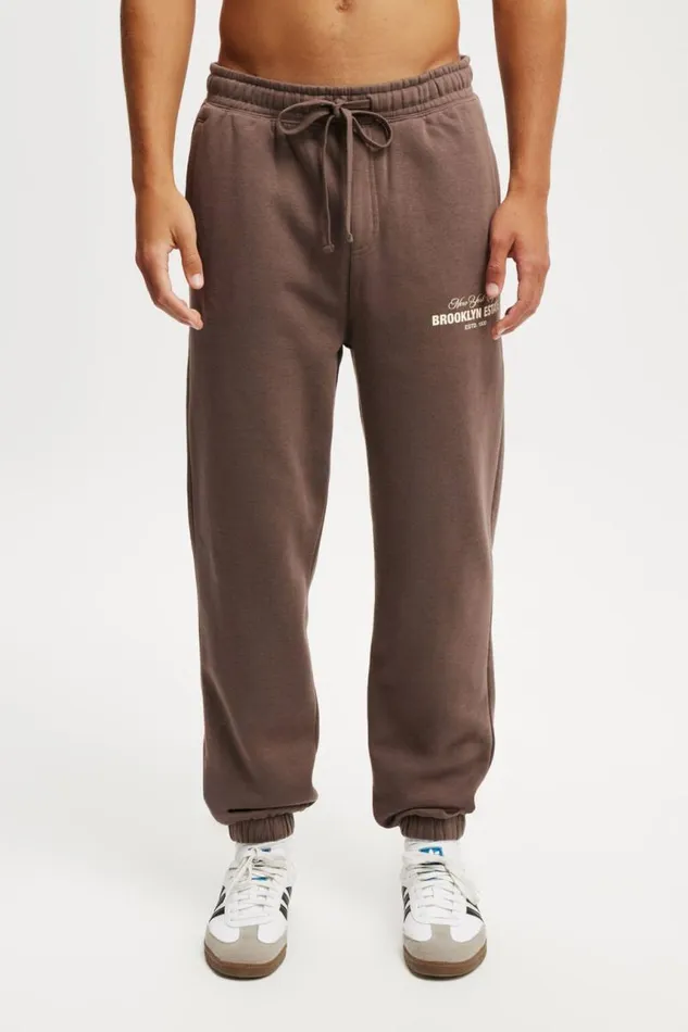 Cotton On Sweats and Hoodies Graphic Baggy Cuffed Track Pant Washed Chocolatebrooklyn Estate 8211 Men Cotton On Sweats and Hoodies Graphic Baggy Cuffed Track Pant Washed Chocolatebrooklyn Estate 8211 Men