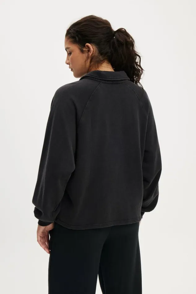 Cotton On SweatsandHoodies Oversized Collared Lounge Fleece Sweater Washed Black 8211 Women Cotton On SweatsandHoodies Oversized Collared Lounge Fleece Sweater Washed Black 8211 Women