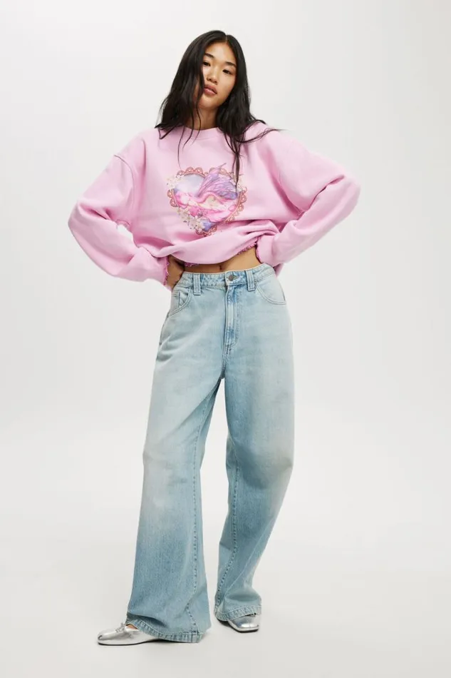 Cotton On SweatsandHoodies Peach Prc Crew Sweatshirt Lcn Peach Heartsweet Lilac 8211 Women Cotton On SweatsandHoodies Peach Prc Crew Sweatshirt Lcn Peach Heartsweet Lilac 8211 Women