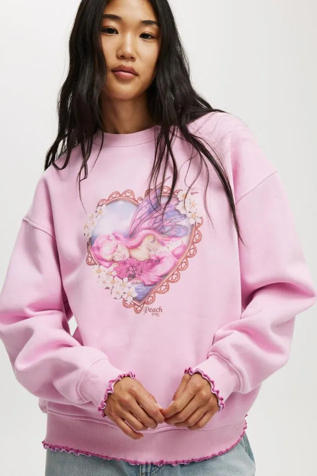 Cotton On SweatsandHoodies Peach Prc Crew Sweatshirt Lcn Peach Heartsweet Lilac 8211 Women Cotton On SweatsandHoodies Peach Prc Crew Sweatshirt Lcn Peach Heartsweet Lilac 8211 Women