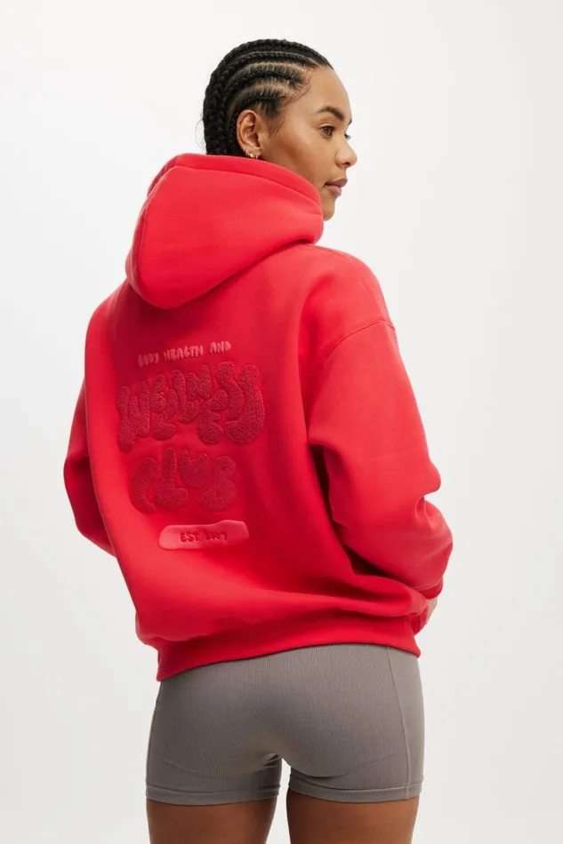 Cotton On SweatsandHoodies Plush Premium Graphic Hoodie Raspberrywellness Club Tonal 8211 Women