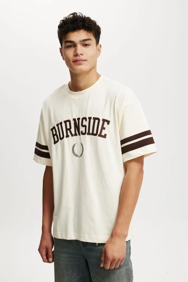 Cotton On Tees and Tanks Box Fit College TShirt Cream Puffburnside 8211 Men