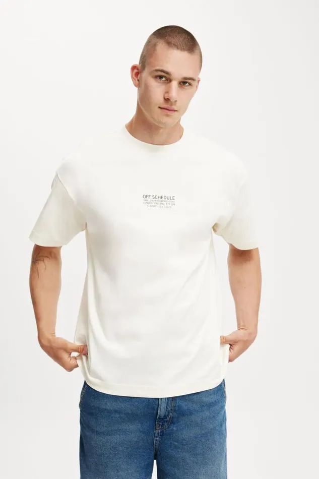Cotton On Tees and Tanks Box Fit Easy TShirt Creampuffoff Schedule 8211 Men