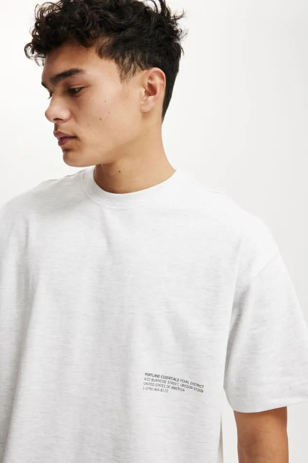Cotton On Tees and Tanks Box Fit Easy TShirt White Marleportland Essentials 8211 Men Cotton On Tees and Tanks Box Fit Easy TShirt White Marleportland Essentials 8211 Men
