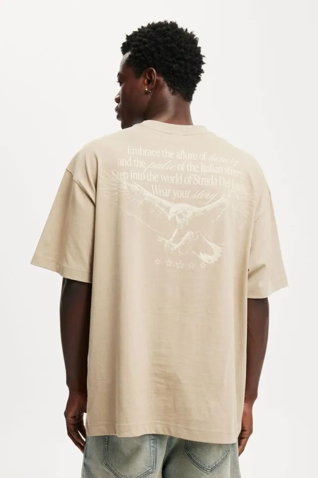 Cotton On Tees and Tanks Box Fit Graphic TShirt Gravel Stonestrada Del Lusso 8211 Men Cotton On Tees and Tanks Box Fit Graphic TShirt Gravel Stonestrada Del Lusso 8211 Men