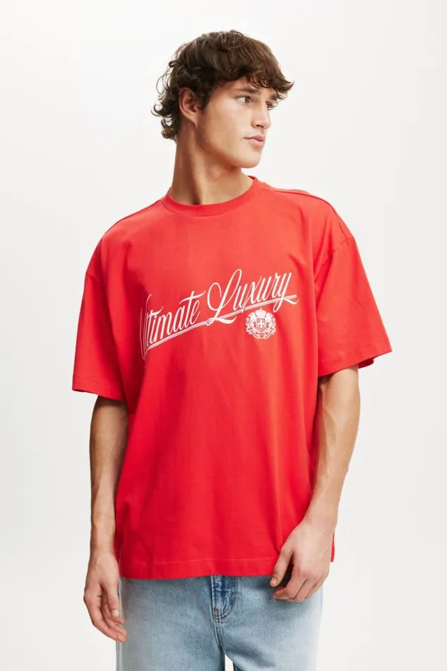Cotton On Tees and Tanks Box Fit Graphic TShirt Poppyultimate Luxury 8211 Men