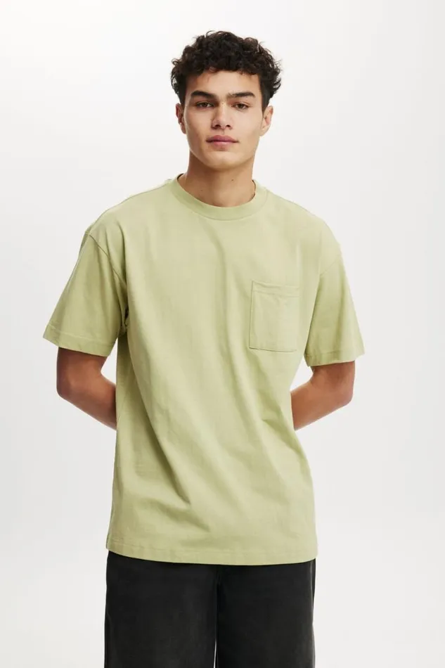 Cotton On Tees and Tanks Box Fit Pocket TShirt Green Tea 8211 Men