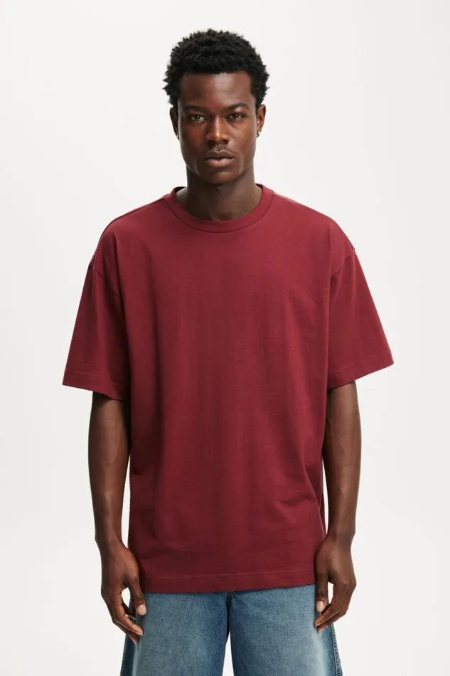 Cotton On Tees and Tanks Box Fit TShirt Dark Carmine 8211 Men