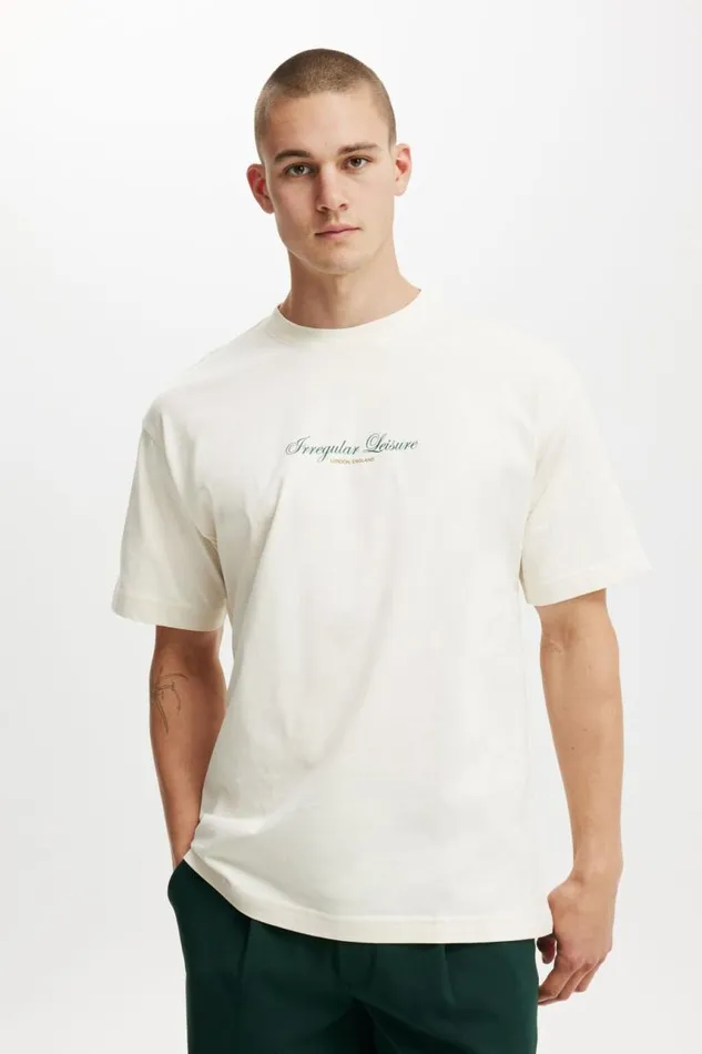 Cotton On Tees and Tanks Box Fit Text TShirt Creampuffirregular Leisure Burgundy 8211 Men Cotton On Tees and Tanks Box Fit Text TShirt Creampuffirregular Leisure Burgundy 8211 Men