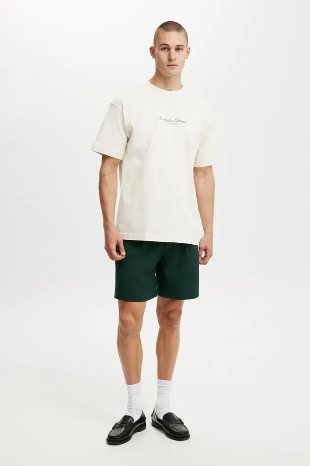 Cotton On Tees and Tanks Box Fit Text TShirt Creampuffirregular Leisure Burgundy 8211 Men Cotton On Tees and Tanks Box Fit Text TShirt Creampuffirregular Leisure Burgundy 8211 Men