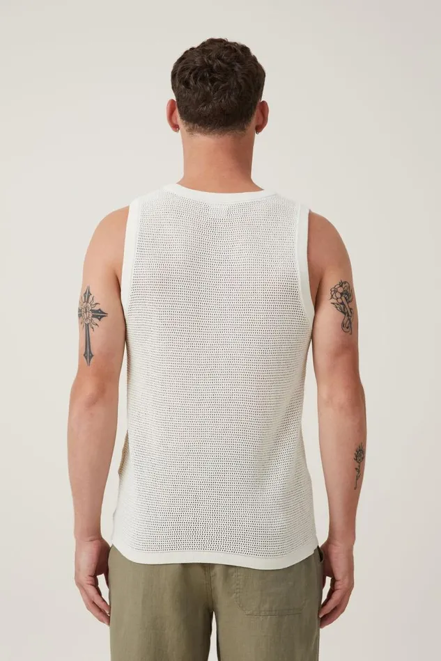 Cotton On Tees and Tanks Knit Tank Ivory 8211 Men Cotton On Tees and Tanks Knit Tank Ivory 8211 Men