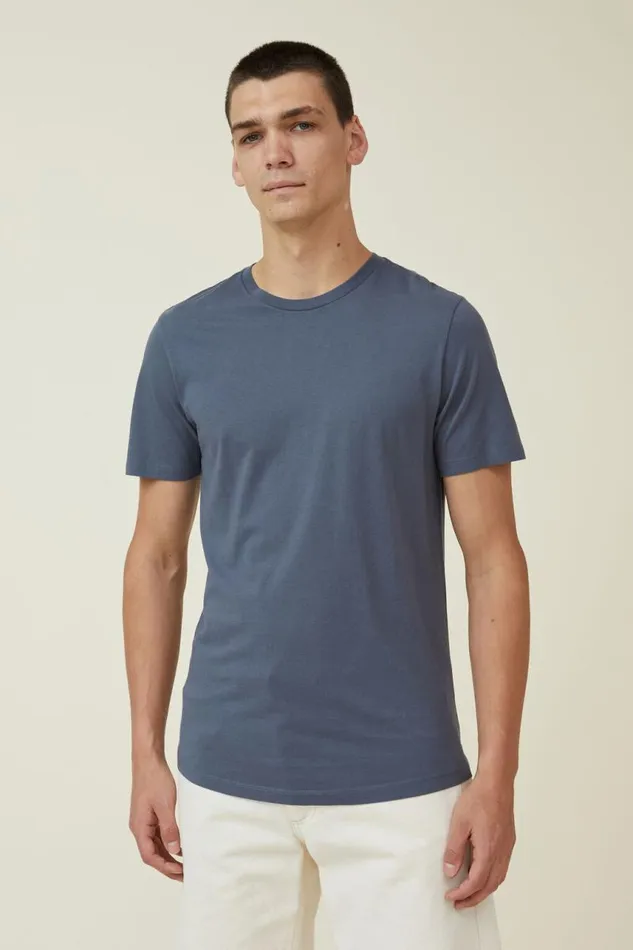 Cotton On Tees and Tanks Organic Longline TShirt Dusty Denim 8211 Men Cotton On Tees and Tanks Organic Longline TShirt Dusty Denim 8211 Men