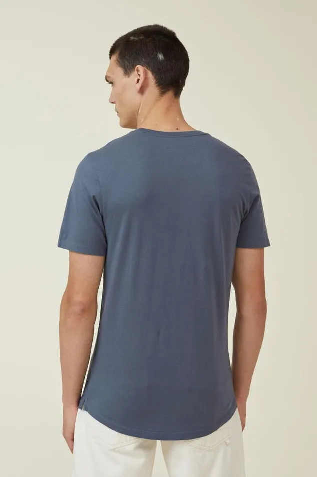 Cotton On Tees and Tanks Organic Longline TShirt Dusty Denim 8211 Men Cotton On Tees and Tanks Organic Longline TShirt Dusty Denim 8211 Men