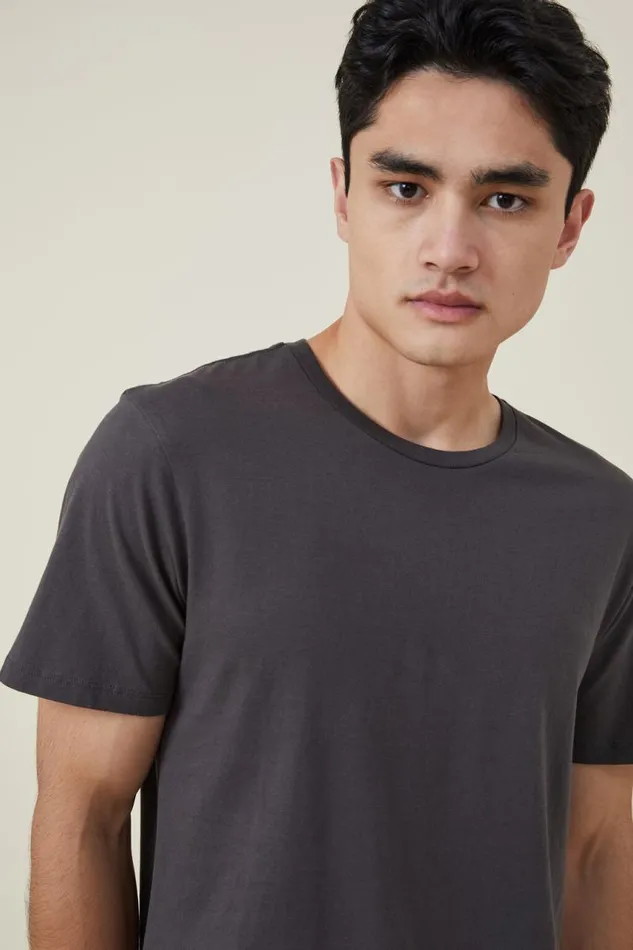 Cotton On Tees and Tanks Organic Longline TShirt Faded Slate 8211 Men Cotton On Tees and Tanks Organic Longline TShirt Faded Slate 8211 Men