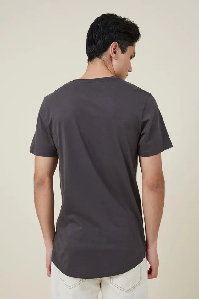 Cotton On Tees and Tanks Organic Longline TShirt Faded Slate 8211 Men Cotton On Tees and Tanks Organic Longline TShirt Faded Slate 8211 Men