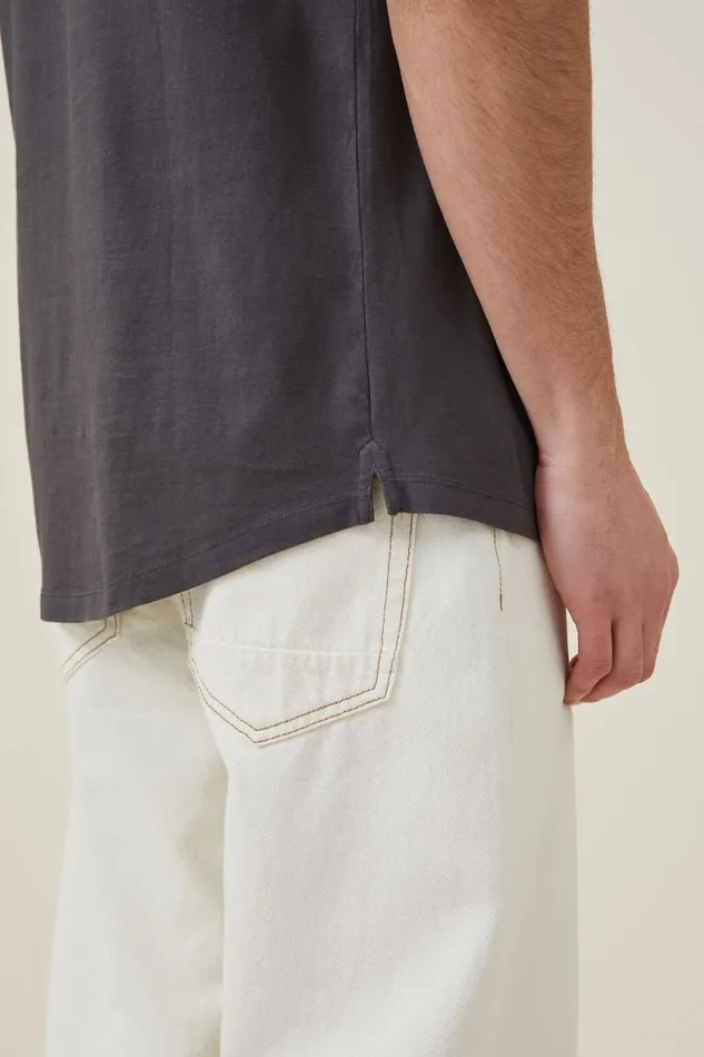 Cotton On Tees and Tanks Organic Longline TShirt Faded Slate 8211 Men Cotton On Tees and Tanks Organic Longline TShirt Faded Slate 8211 Men