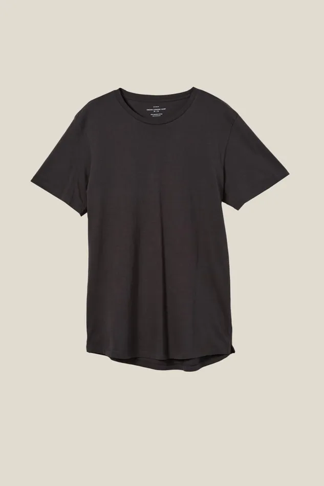 Cotton On Tees and Tanks Organic Longline TShirt Faded Slate 8211 Men Cotton On Tees and Tanks Organic Longline TShirt Faded Slate 8211 Men