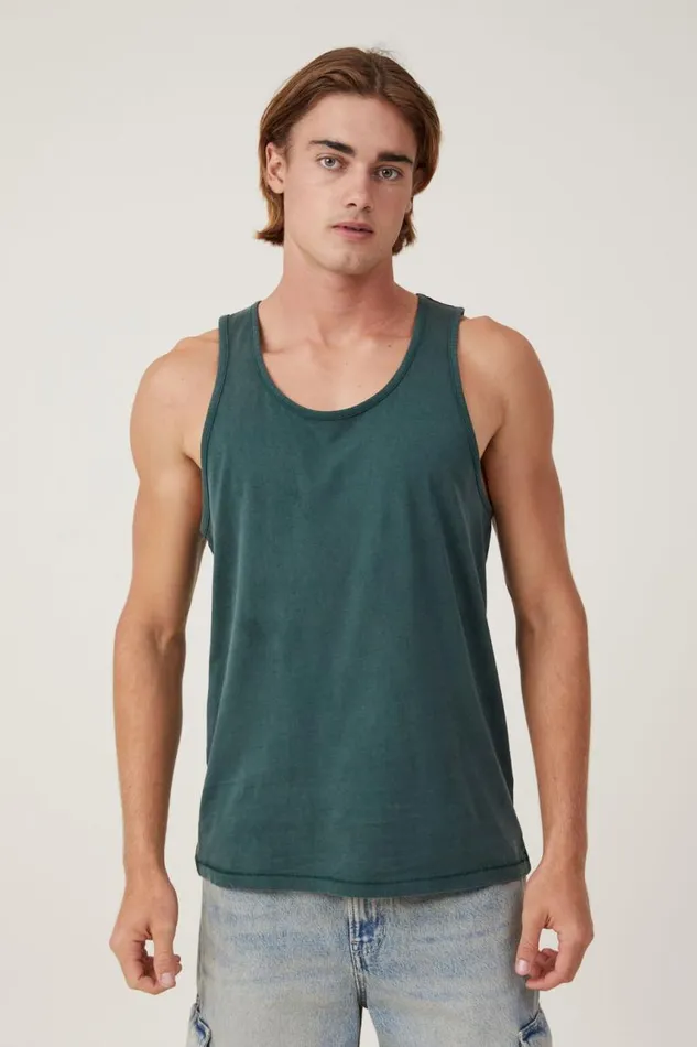 Cotton On Tees and Tanks Organic Tank Pine Needle Green 8211 Men