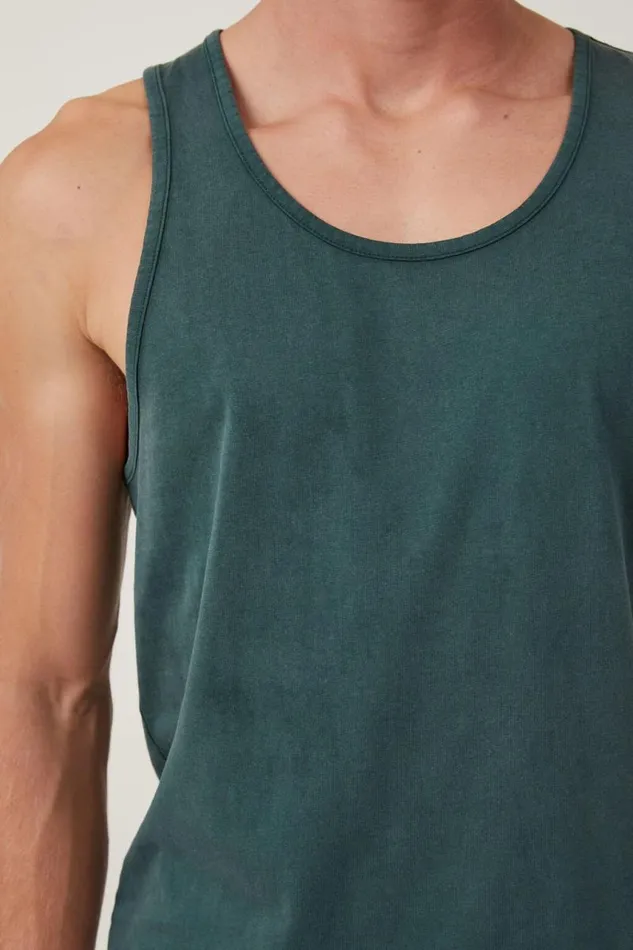 Cotton On Tees and Tanks Organic Tank Pine Needle Green 8211 Men Cotton On Tees and Tanks Organic Tank Pine Needle Green 8211 Men