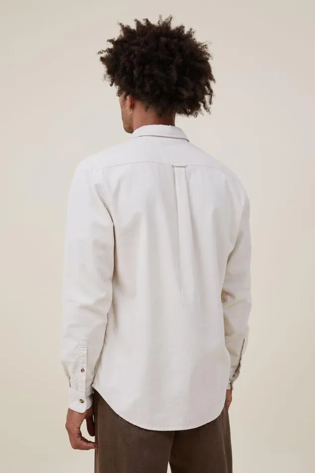 Cotton On Tees and Tanks Portland Long Sleeve Shirt Bone Cord 8211 Men Cotton On Tees and Tanks Portland Long Sleeve Shirt Bone Cord 8211 Men