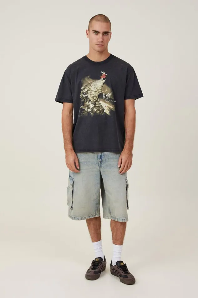 Cotton On Tees and Tanks Premium Loose Fit Music TShirt Lcn Wmg Blackkorn 8211 Follow The Leader 8211 Men Cotton On Tees and Tanks Premium Loose Fit Music TShirt Lcn Wmg Blackkorn 8211 Follow The Leader 8211 Men