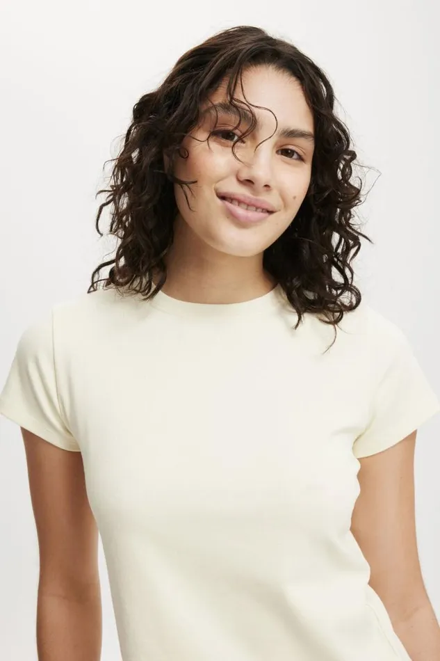 Cotton On Tops 90S Baby Tee Lemon Icing 8211 Women