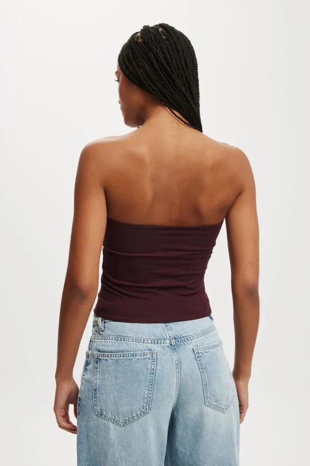 Cotton On Tops All Day Tube Top Choc Cherry 8211 Women
