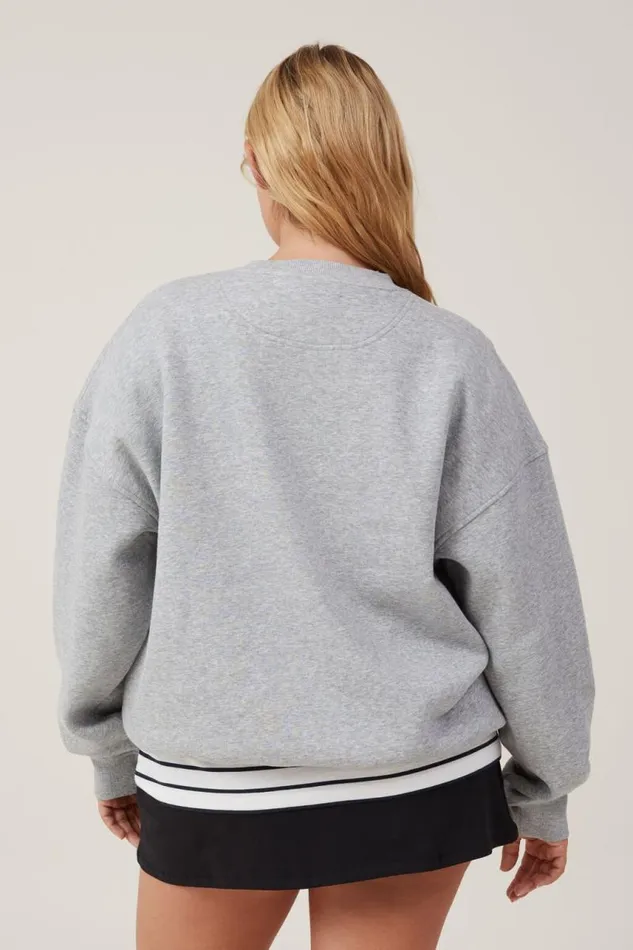 Cotton On Tops Classic Fleece Crew Sweatshirt Grey Marle 8211 Women