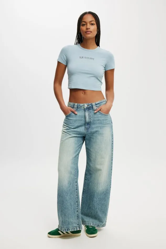 Cotton On Tops Crop Fit Graphic Tee Le Solei Delphi Blue 8211 Women Cotton On Tops Crop Fit Graphic Tee Le Solei Delphi Blue 8211 Women