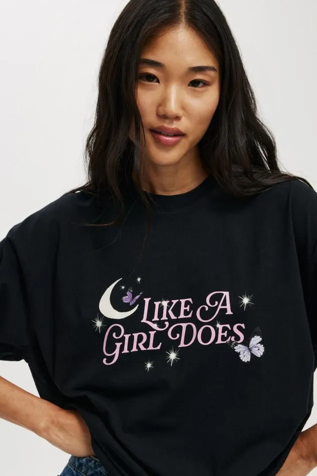 Cotton On Tops The Lcn Music Boxy Graphic Tee Lcn Br Peach Like A Girl Does Washed Black 8211 Women Cotton On Tops The Lcn Music Boxy Graphic Tee Lcn Br Peach Like A Girl Does Washed Black 8211 Women
