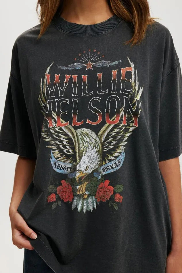 Cotton On Tops The Lcn Music Boxy Graphic Tee Lcn Bra Willie Nelson Eagle Washed Black 8211 Women Cotton On Tops The Lcn Music Boxy Graphic Tee Lcn Bra Willie Nelson Eagle Washed Black 8211 Women