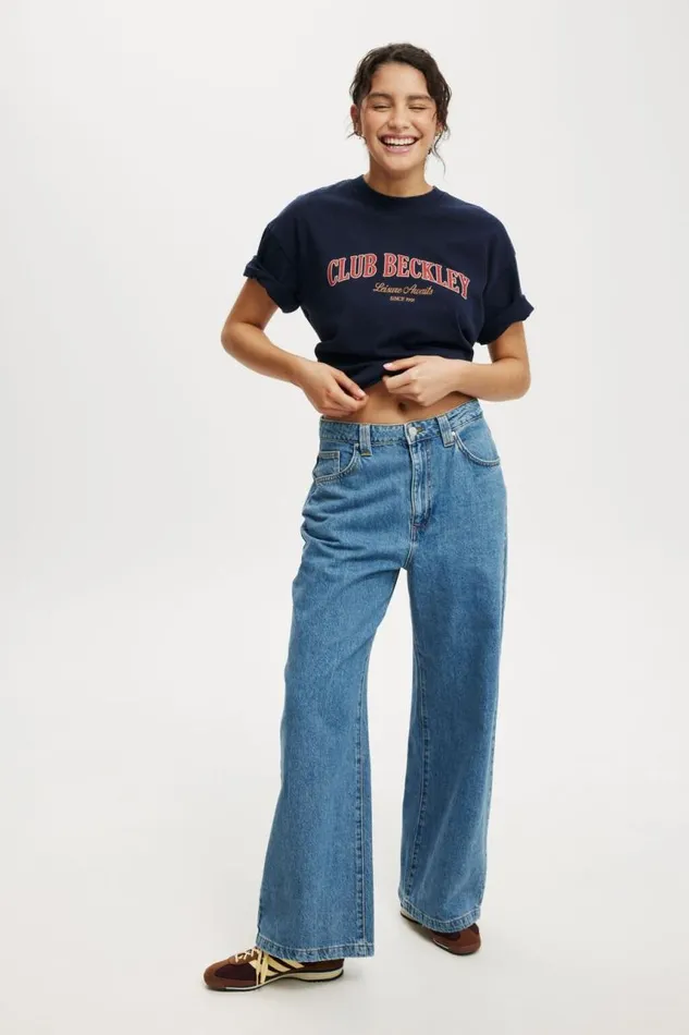 Cotton On Tops The Premium Boxy Graphic Tee Club Beckley Winter Night 8211 Women