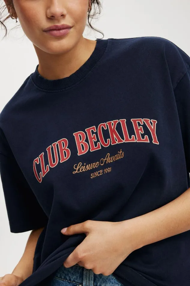 Cotton On Tops The Premium Boxy Graphic Tee Club Beckley Winter Night 8211 Women