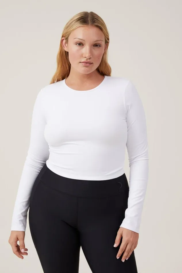 Cotton On Tops Ultra Soft Fitted Long Sleeve Top White 8211 Women
