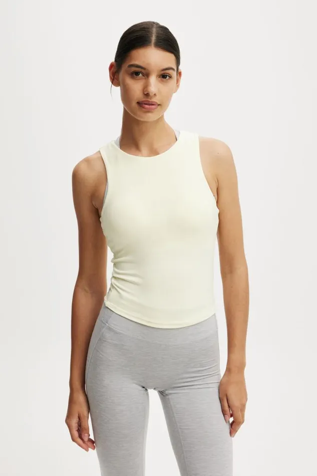 Cotton On Tops Ultra Soft Racer Tank Top Lemon Icing 8211 Women