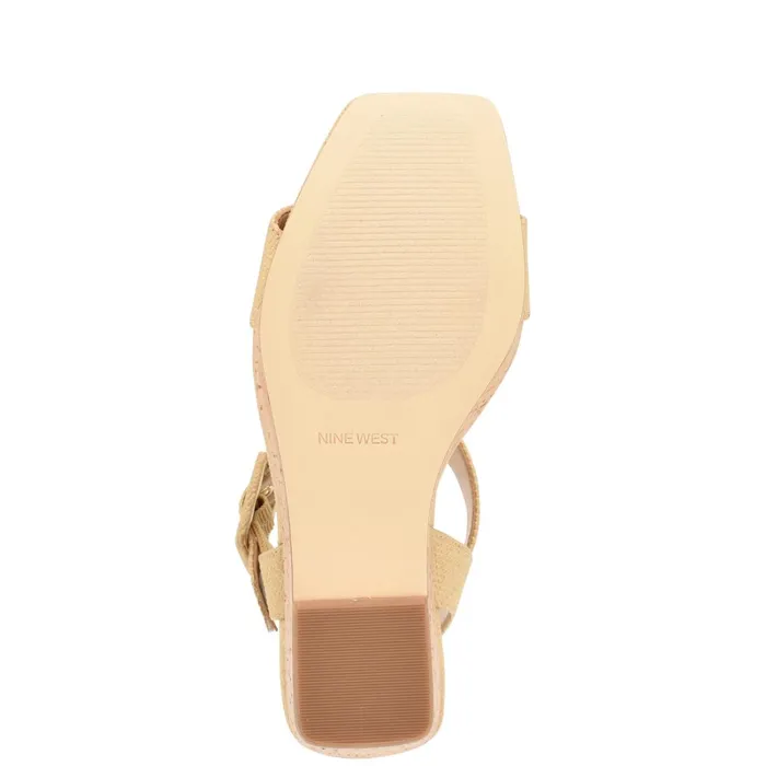 Courts Wedge Sandals Natural Raffia Women Nine West High Heels