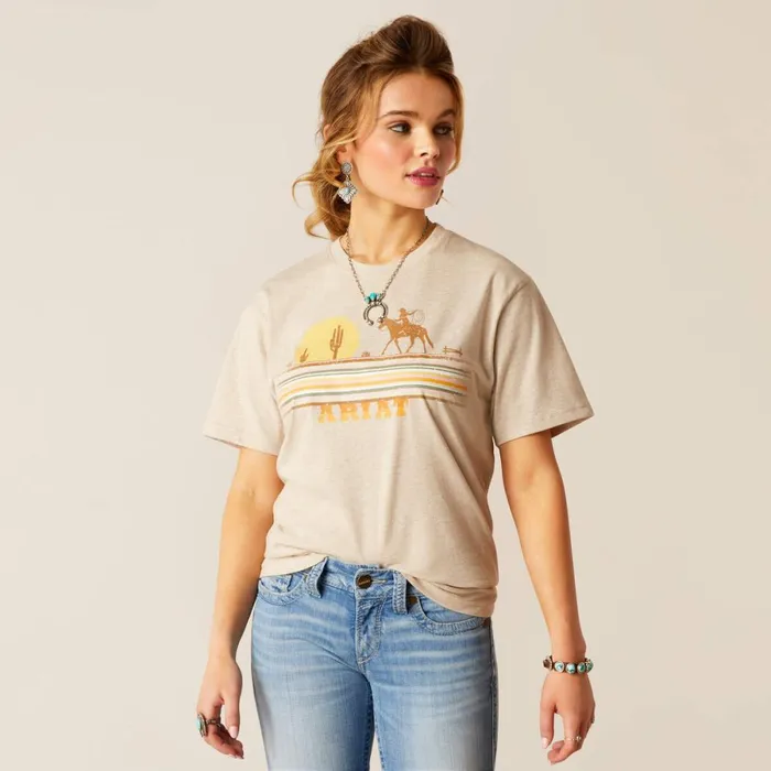 Cowgirl Desert TShirt Oatmeal Heather Women Ariat TShirts and Tops