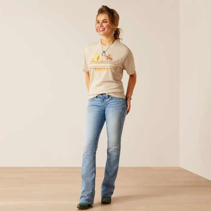 Cowgirl Desert TShirt Oatmeal Heather Women Ariat TShirts and Tops Cowgirl Desert TShirt Oatmeal Heather Women Ariat TShirts and Tops