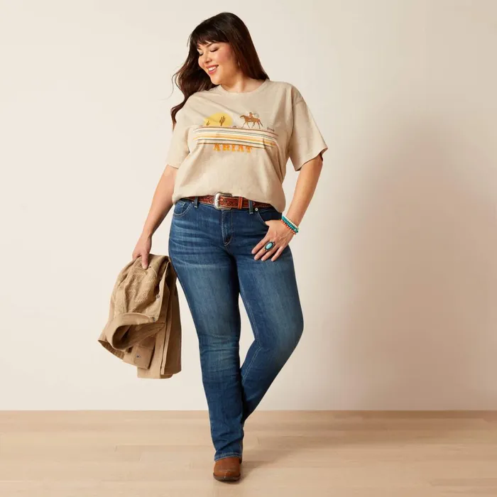 Cowgirl Desert TShirt Oatmeal Heather Women Ariat TShirts and Tops Cowgirl Desert TShirt Oatmeal Heather Women Ariat TShirts and Tops